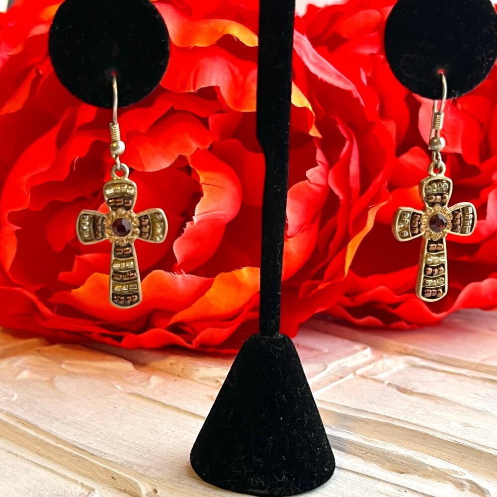 Cross pierced earrings  vintage